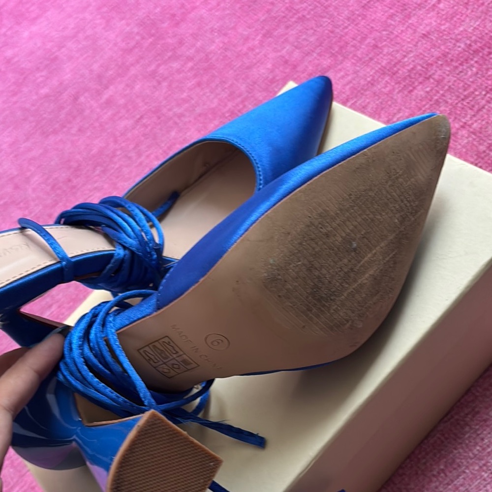 Nasty Gal Blue Lace-Up Heels - Picture 5 of 6